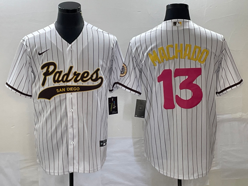 Men's San Diego Padres Manny Machado #13 White Jersey Joint Edition